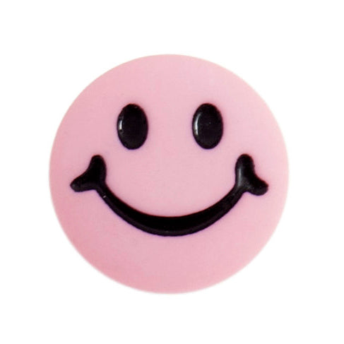 Novelty Smiley Face Shank Button - 15mm - Pink [LA36.4]