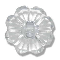 Transparent Flower Shank Button - 19mm