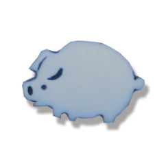 Novelty Pig Shank Button - 15mm - Blue
