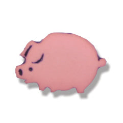 Novelty Pig Shank Button - 15mm - Pink