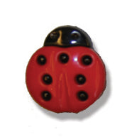 Ladybird Shank Button - 15mm - Red [LC9.6]
