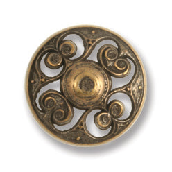 Metal Filigree Shank Button - 15mm - Bronze [LA38.5]