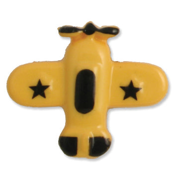 Novelty Airplane Shank Button - 18mm - Yellow [LB35.2]
