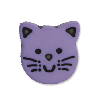 Novelty Kitten/Cat Shank Button - 14mm - Lilac [LB37.6]