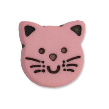 Novelty Kitten/Cat Shank Button - 14mm - Pink [LB32.3]