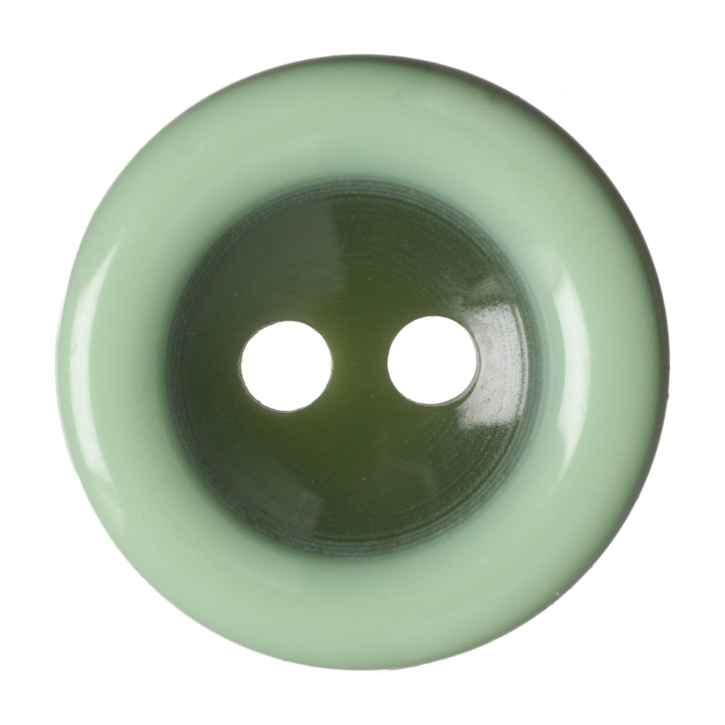 2 Hole Two Tone Button - 11mm - Green [LB38.8]