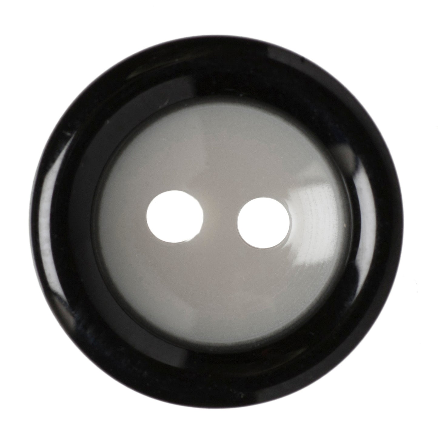 2 Hole Two Tone Button - 11mm - Black [LC22.6]