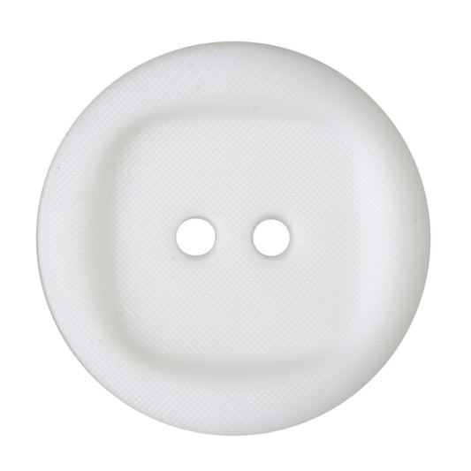 2 Hole Wavy with Square Insert Button - 20mm - White [LD6.7]