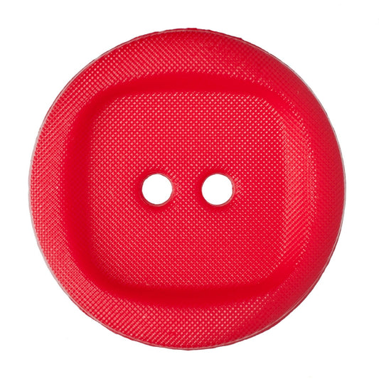 2 Hole Wavy with Square Insert Button - 28mm - Red
