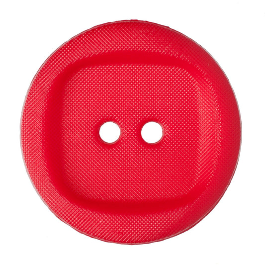 2 Hole Wavy with Square Insert Button - 24mm - Red [LD5.1]