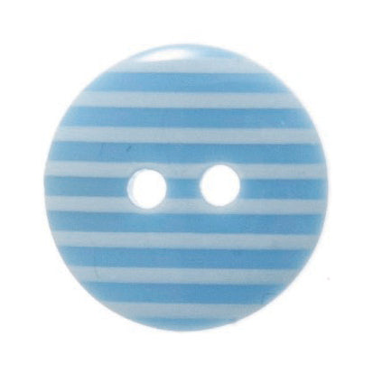 2 Hole Thin Striped Button - 15mm - Light Blue [LD3.1]