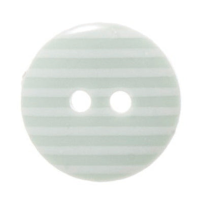 2 Hole Thin Striped Button - 15mm - Light Green [LD2.7]