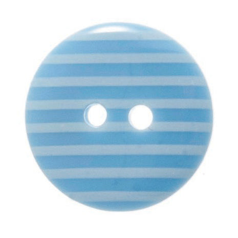 2 Hole Thin Striped Button - 18mm - Light Blue [LC39.4]