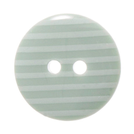 2 Hole Thin Striped Button - 18mm - Light Green