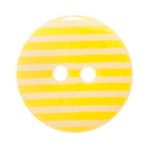 2 Hole Thin Striped Button - 18mm - Yellow [LC40.4]