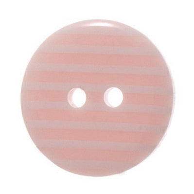 2 Hole Thin Striped Button - 18mm - Light Pink LC38.6]