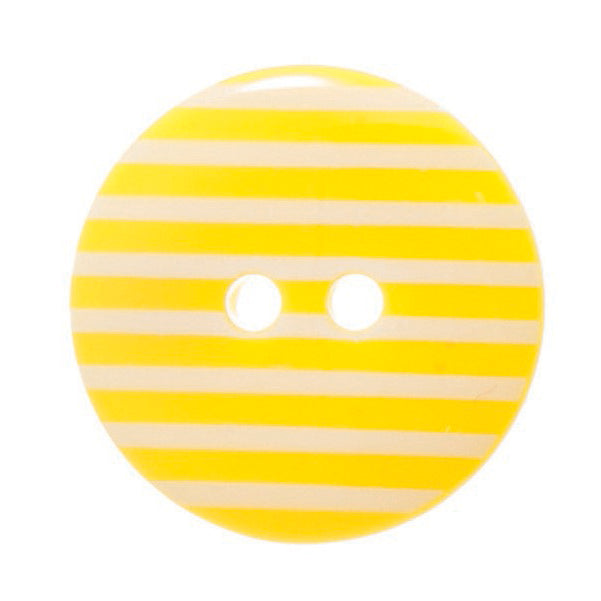 2 Hole Thin Striped Button - 23mm - Yellow [LC40.5]