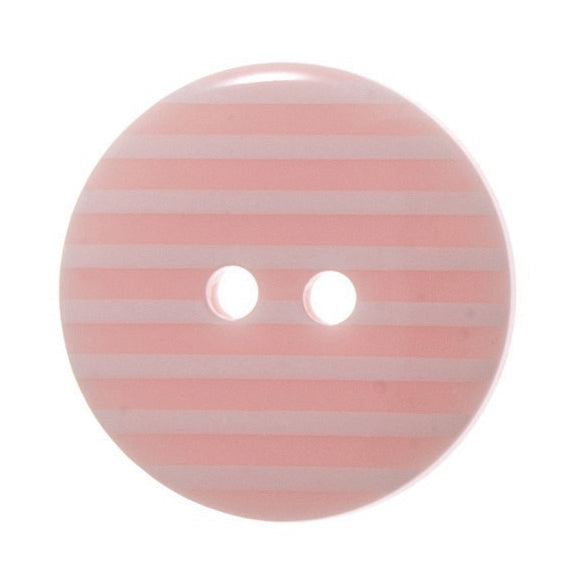2 Hole Thin Striped Button - 23mm - Light Pink [LC40.1]