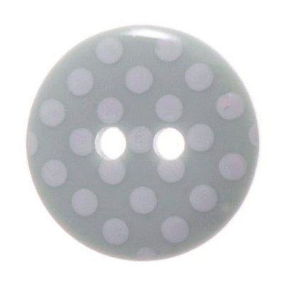 2 Hole Spotty Polka Dot Button - 15mm - Sage Green/White [LD3.2]