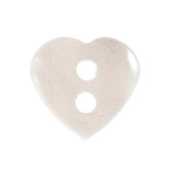 2 Hole Love Heart Button - 11mm - Pearl Cream [LC35.8]