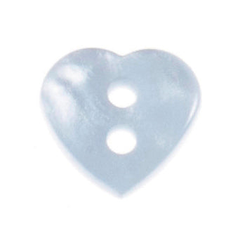 2 Hole Love Heart Button - 11mm - Light Blue [LC36.1]