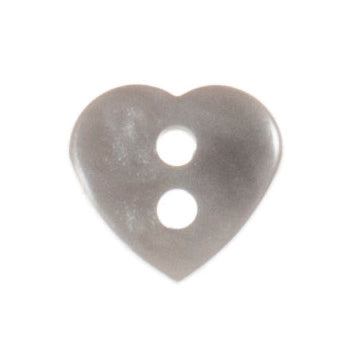 2 Hole Love Heart Button - 11mm - Grey [LC35.6]