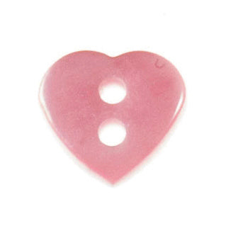 2 Hole Love Heart Button - 11mm - Light Pink [LC36.3]