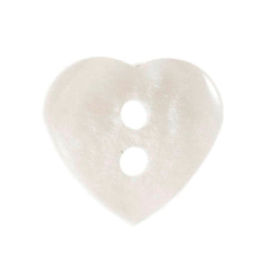 2 Hole Love Heart Button - 12mm - Pearl Cream [LC37.7]