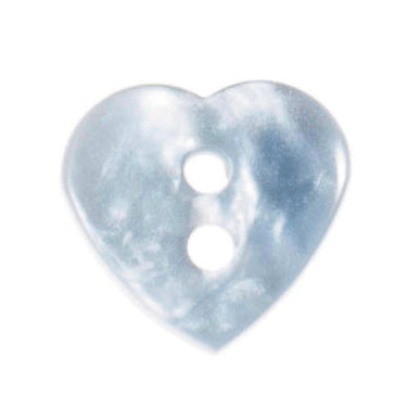 2 Hole Love Heart Button - 12mm - Light Blue [LC37.6]