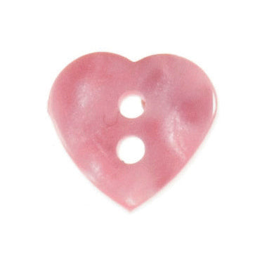2 Hole Love Heart Button - 12mm - Light Pink LC36.6]