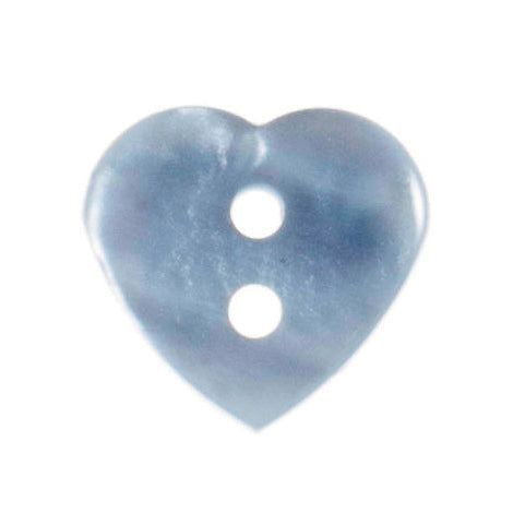 2 Hole Love Heart Button - 15mm - Light Blue LC36.7]