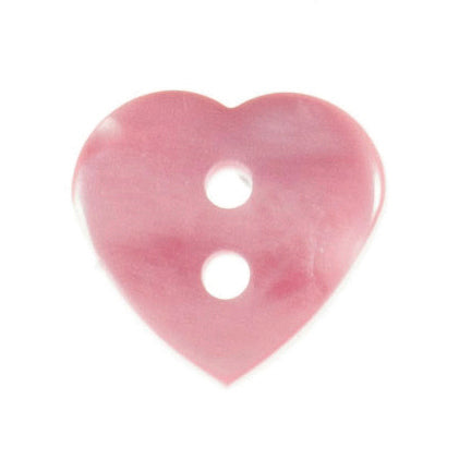 2 Hole Love Heart Button - 15mm - Light Pink [LC37.3]