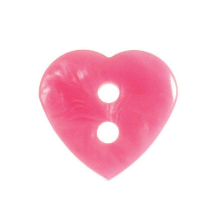 2 Hole Love Heart Button - 15mm - Pink [LC37.4]