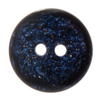 2 Hole Dark Glitter Button - 15mm - Dark Blue