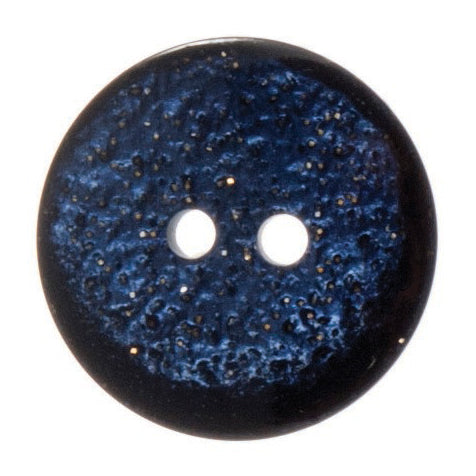 2 Hole Dark Glitter Button - 20mm - Dark Blue [LC14.2]