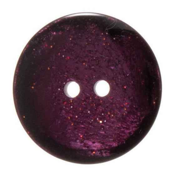 2 Hole Dark Glitter Button - 26mm - Burgundy