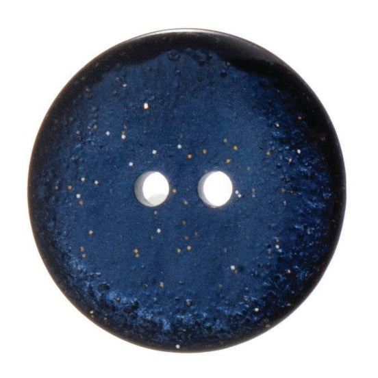 2 Hole Dark Glitter Button - 26mm - Dark Blue