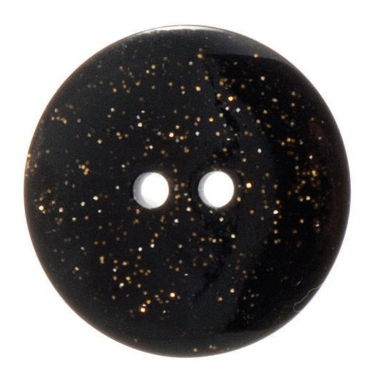 2 Hole Dark Glitter Button - 26mm - Black