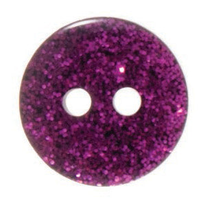 2 Hole Shiny Glitter Button - 12mm - Pink [LC17.8]