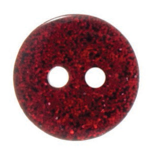2 Hole Shiny Glitter Button - 12mm - Red [LC18.3]