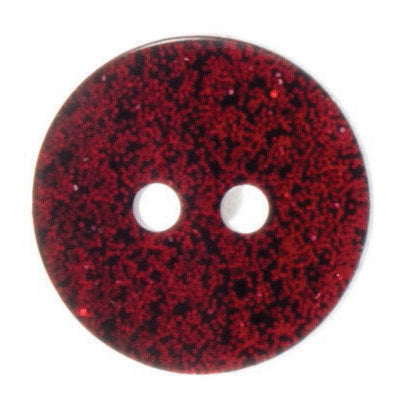 2 Hole Shiny Glitter Button - 18mm - Red [LC7.5]