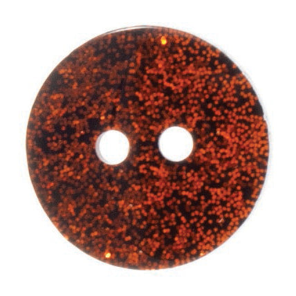 2 Hole Shiny Glitter Button - 18mm - Orange [LC17.4]