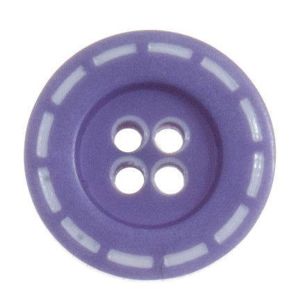 4 Hole Stitched Design Button - 18mm - Purple [LC2.3]