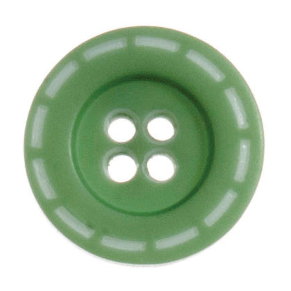 4 Hole Stitched Design Button - 18mm - Green [LC17.7]