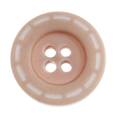 4 Hole Stitched Design Button - 18mm - Light Brown [LE25.7]