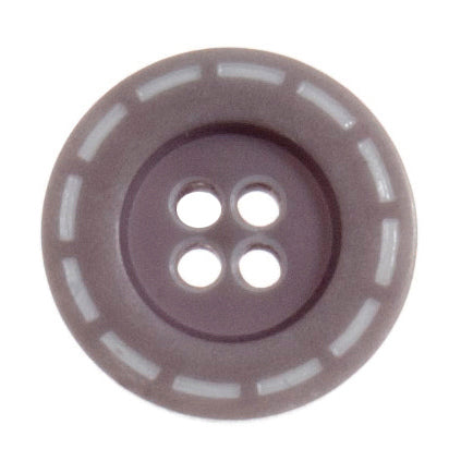 4 Hole Stitched Design Button - 18mm - Grey [LC8.8]