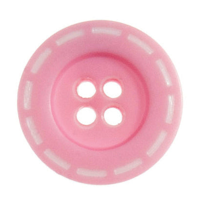 4 Hole Stitched Design Button - 18mm - Pink [LC7.8]