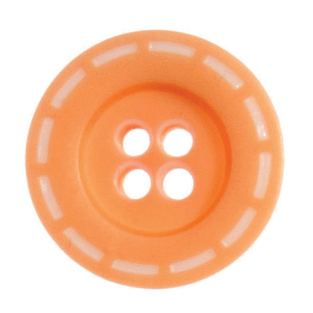 4 Hole Stitched Design Button - 18mm - Orange [LC7.4]