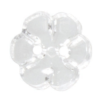 Transparent 2 Hole Flower Button - 12mm - Clear [LH9.2]
