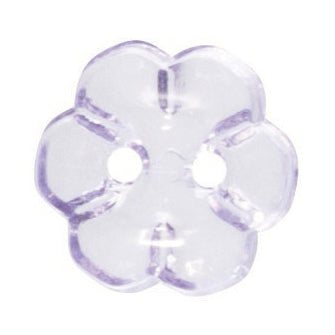 Transparent 2 Hole Flower Button - 12mm - Purple